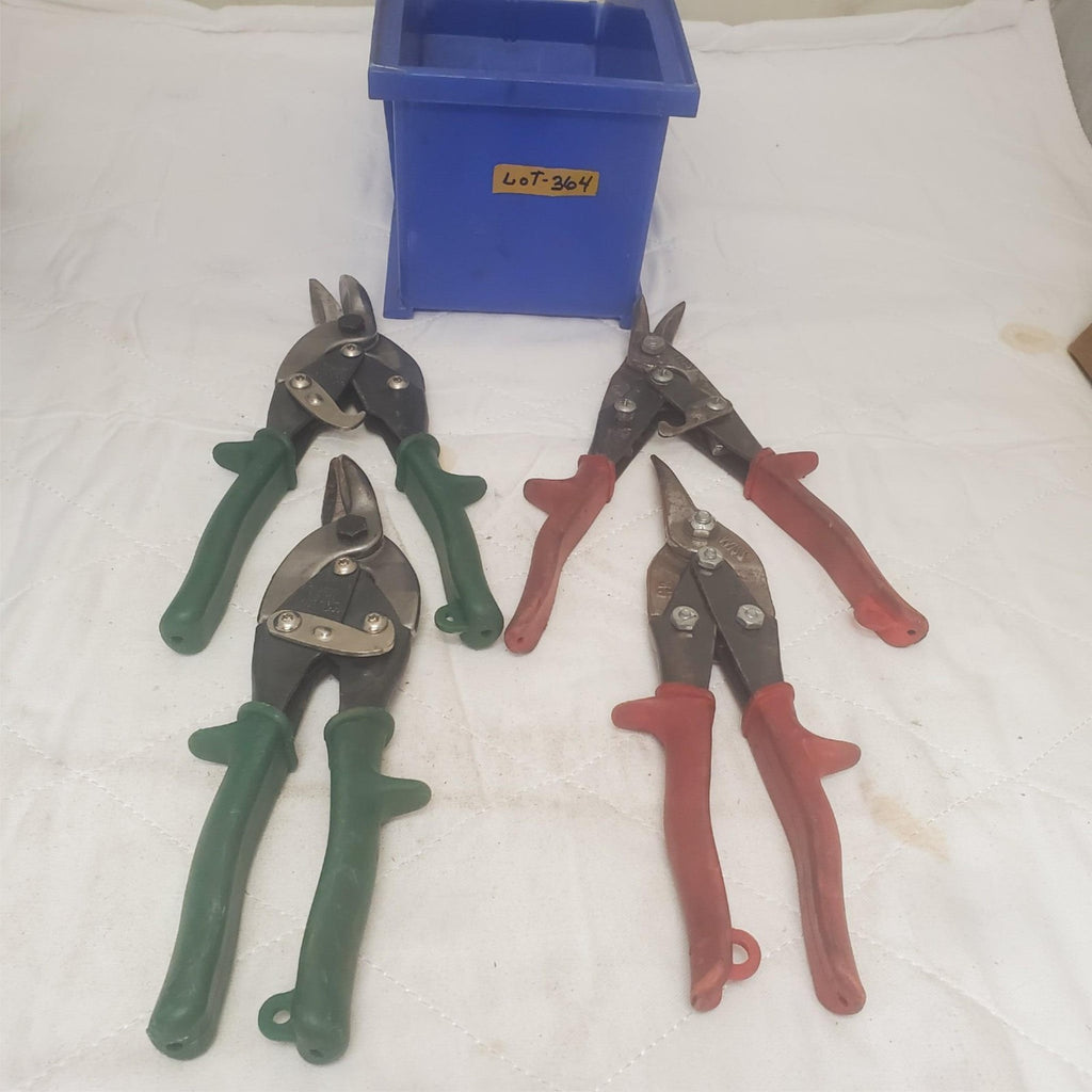Lot of 4 BluePoint DAR Cuts Right Tin Snips Aviation Sheet Metal Cutters LOT-364