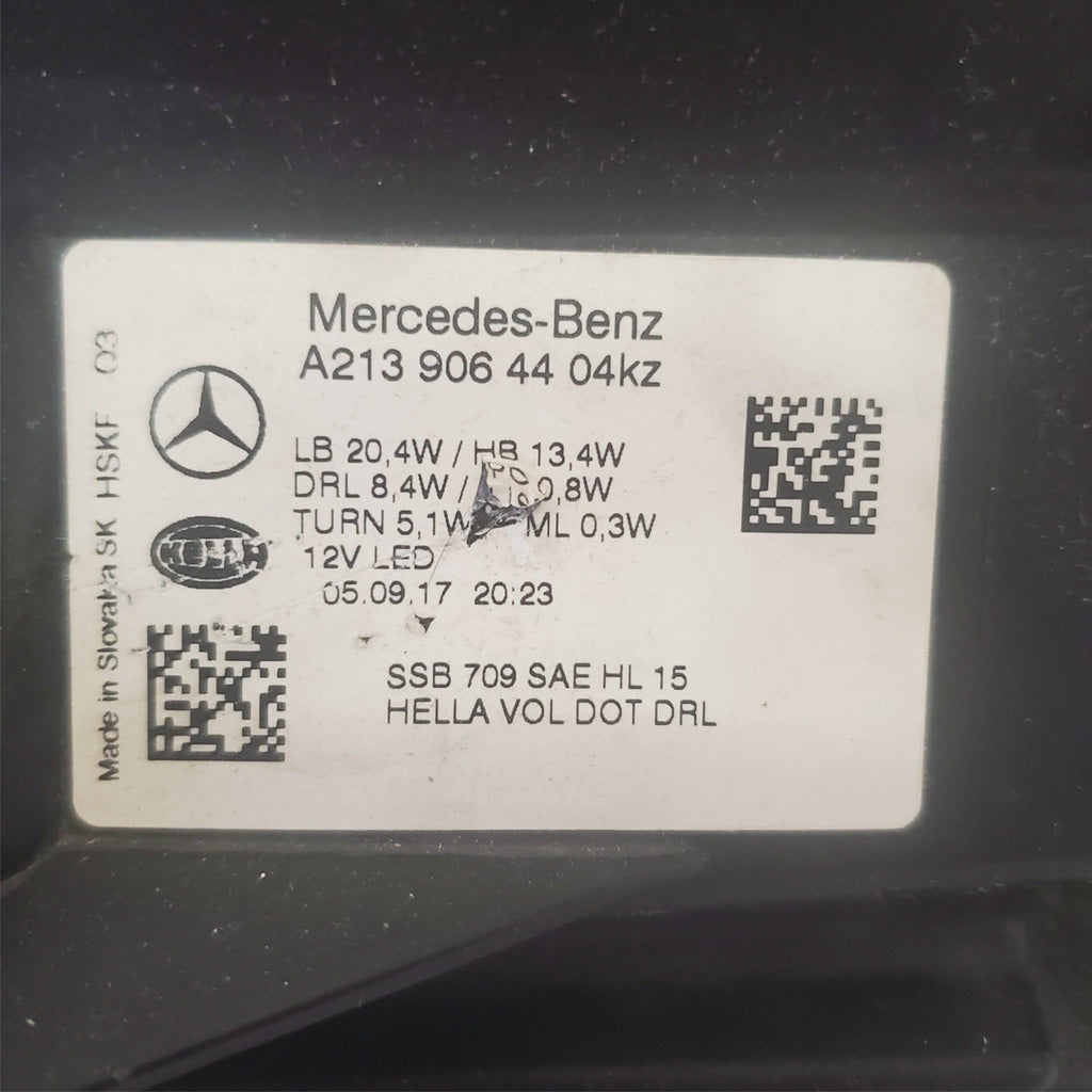 2017-2019 Mercedes Benz E Class Sedan Right Led Headlight A213-906-44-04 Kz