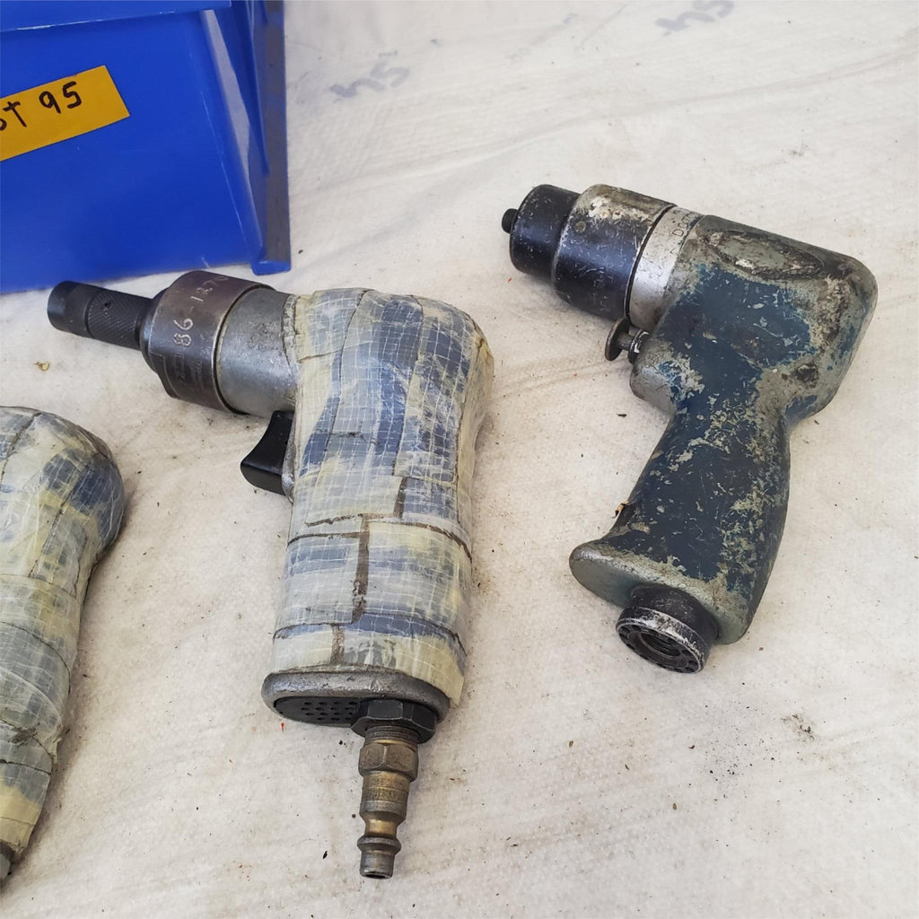 Lot of 4 Rockwell Pistol Grip Pneumatic Air Drill Air Tool Lot-95
