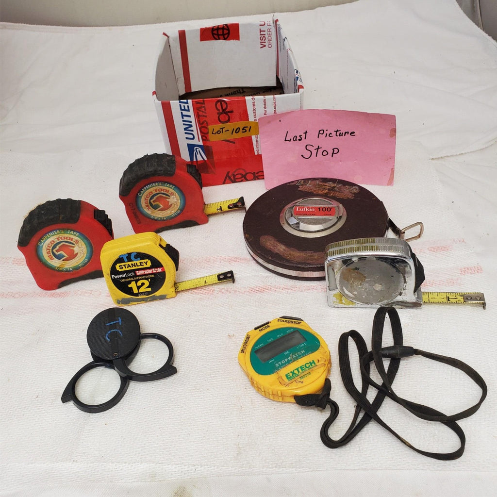 Lot of 7 Measuring Tapes Mixed Brands & Sizes Stanley Extech Mechanic LOT-1051