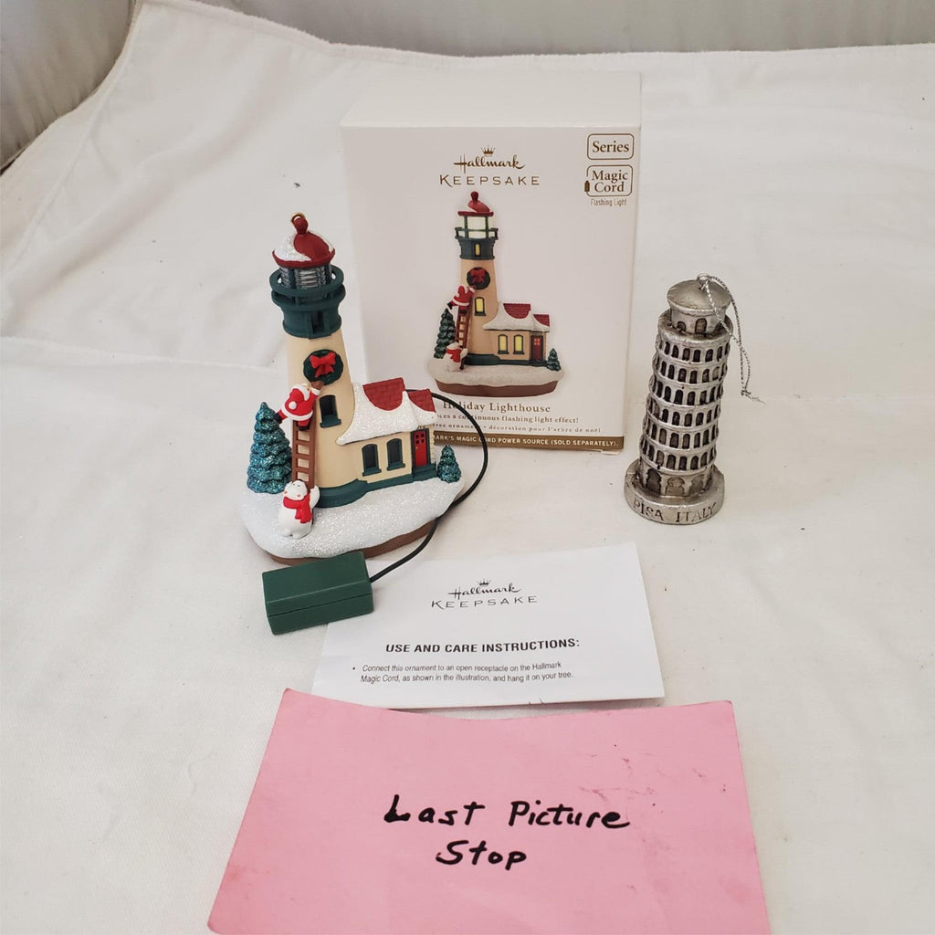 Hallmark Keepsake Ornament Holiday Lighthouse & Leaning Tower of Pisa