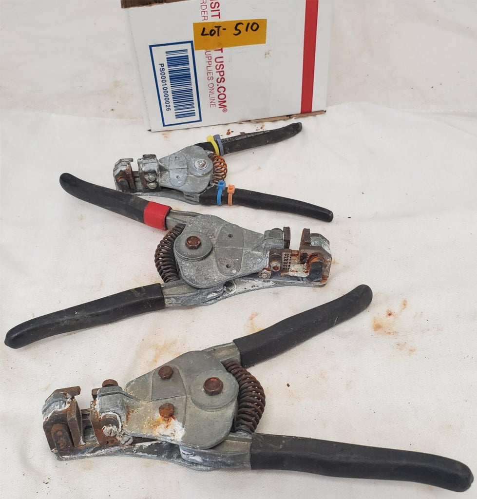 Lot of 3 Electrical Wire Stripper Spring-Loaded Tool LOT-510