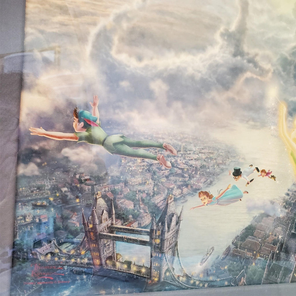 Thomas Kinkade Tinker Bell & Peter Pan 14 x 14 Classic Edition Canvas Disney Art