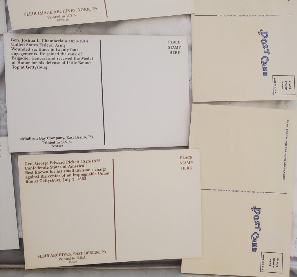 civil war post cards Leib Image unposted, York PA,  Lincoln, Grant, Lee, Davis