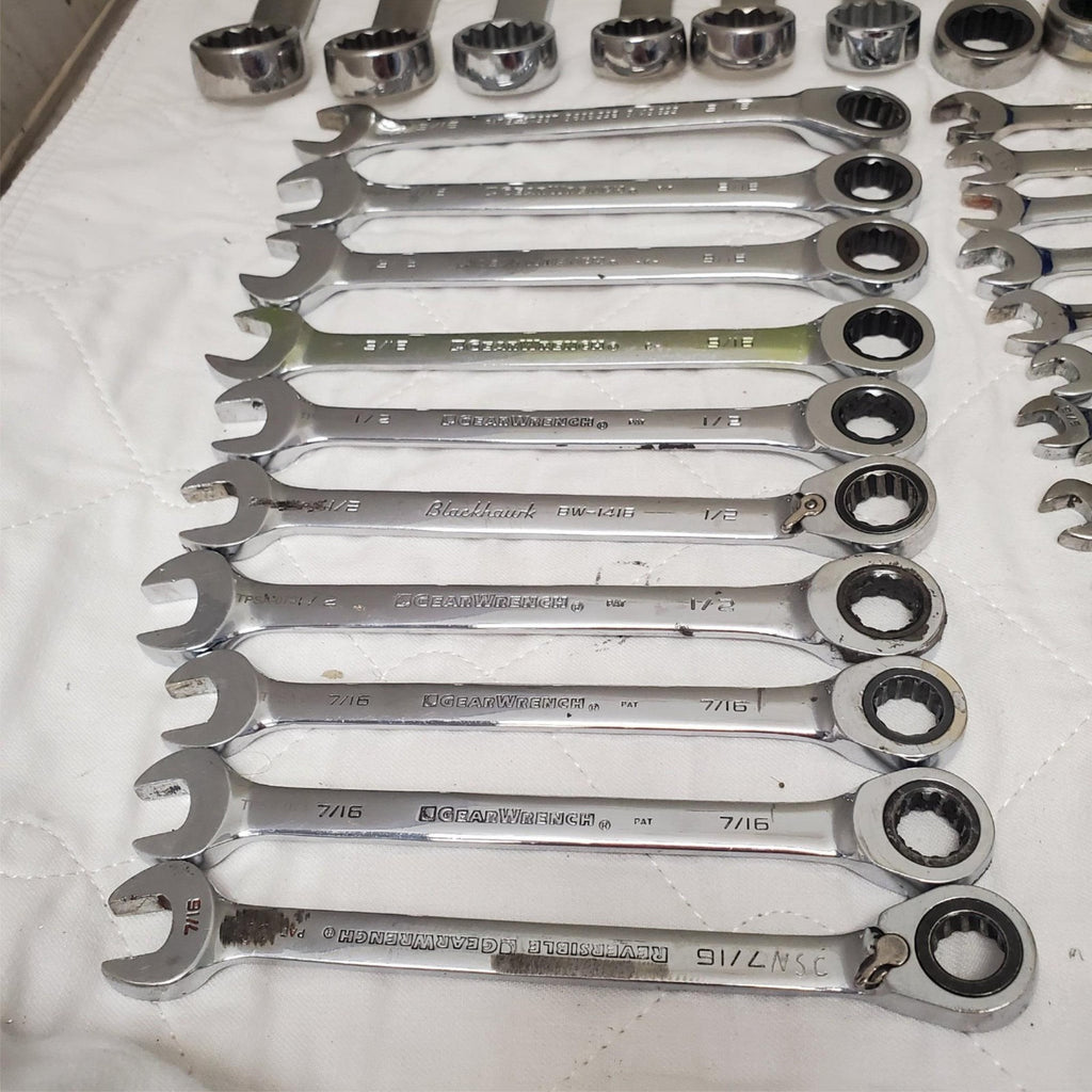 Lot of 49 Assorted Gearwrench Head Spanner, Ratcheting Wrench Set LOT-405