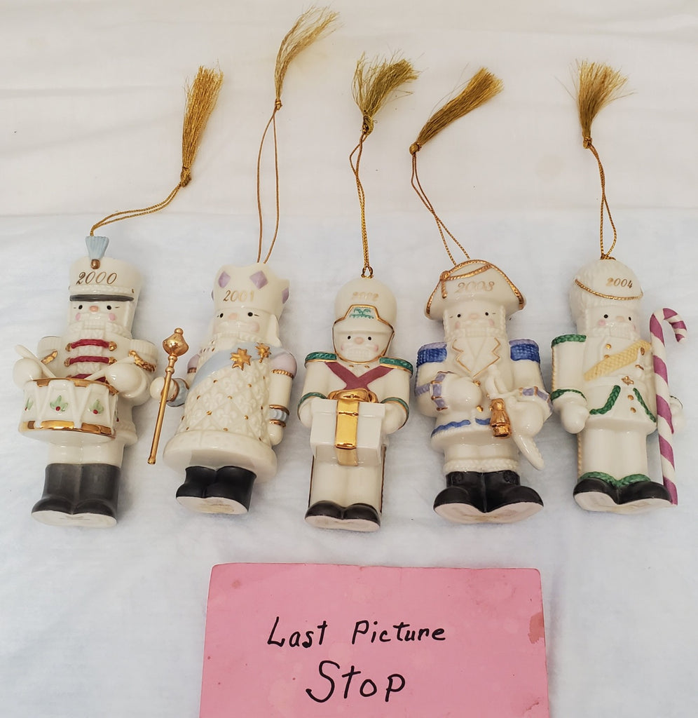 Lot of 5 Lenox Nutcracker Ornaments Set Holiday Figurines 2000–2004 Festive