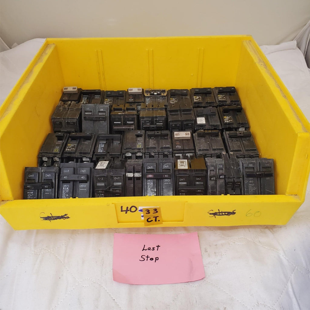 Large Lot of 33 Used Circuit Breakers Assorted #40
