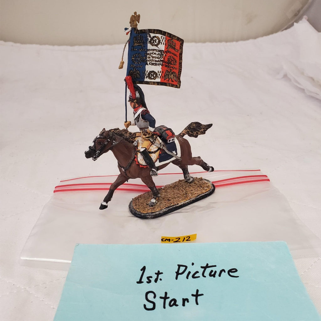 St. Petersburg Hand Painted Metal Toy Soldier Flag Bearer Calvary Unit CM-212