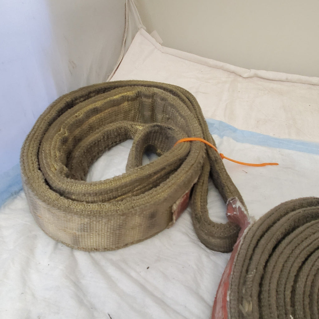 Military Green Canvas Cargo Tie-Down Strap Lot