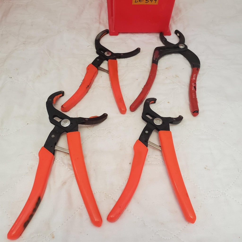 Lot of 4 Robo & Matco Tools Oil Filter Wrench Pliers Set LOT-544