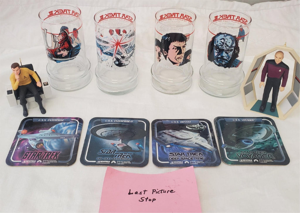 Lot of Hallmark Star Trek Ornaments , Taco Bell Glasses & Coasters Set 