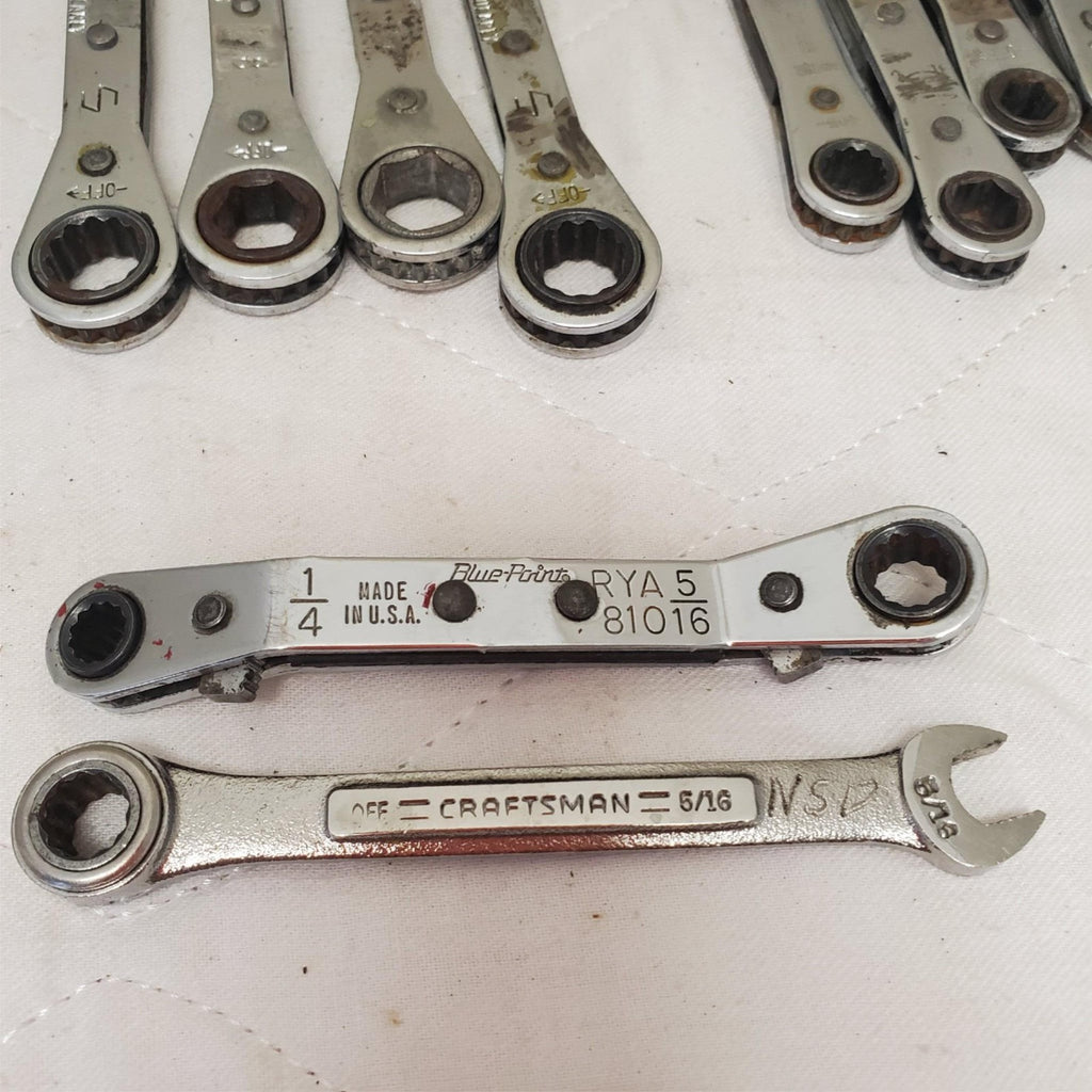 Lot of 11 Assorted Ratcheting Box End Wrench Set LOT-789