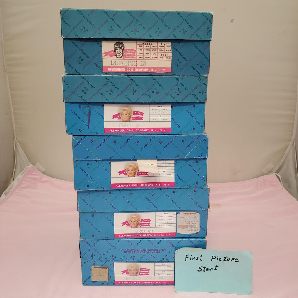 Set Of 5 Vintage Madame Alexander Miniature Showcase Dolls