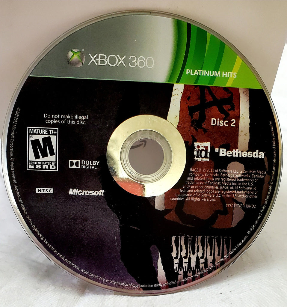 Rage Platinum Hits Microsoft Xbox 360 Replacement Disc 2 Only
