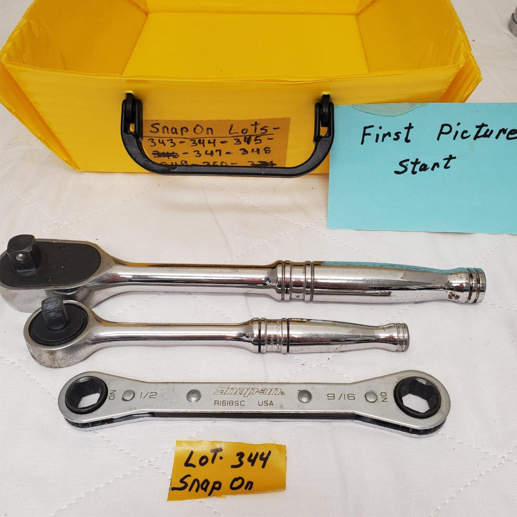 Lot of 3 Snap-on Compact Head Ratchet & Double Box End Ratcheting Wrench LOT-344