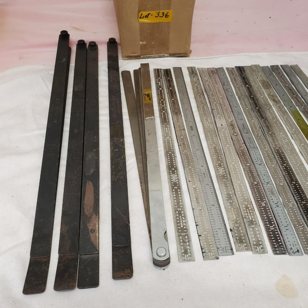 Lot of Assorted Metal Measuring Rulers and Straight Edges LOT-336