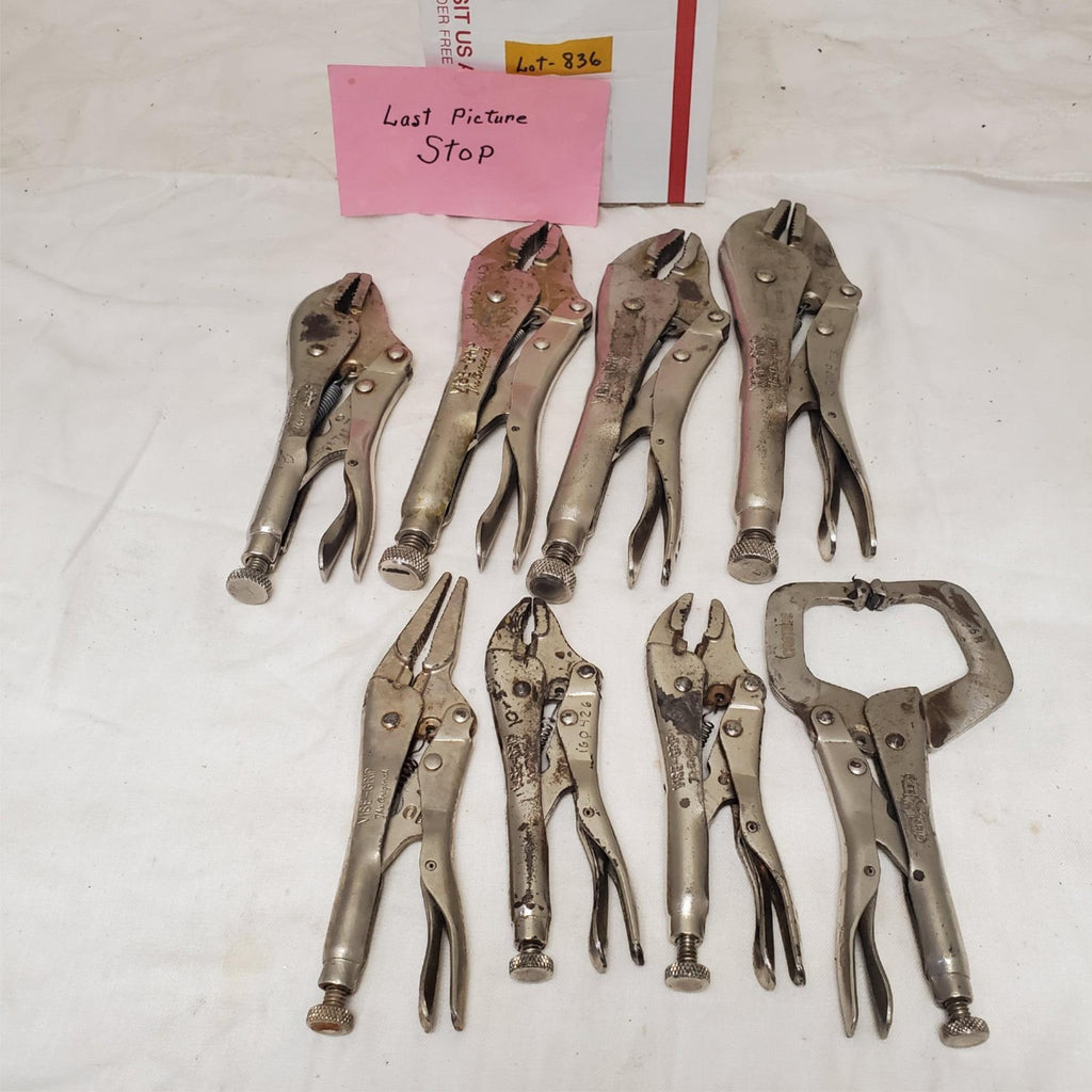 Lot of 8 Vice Grip Locking Pliers Set LOT-836