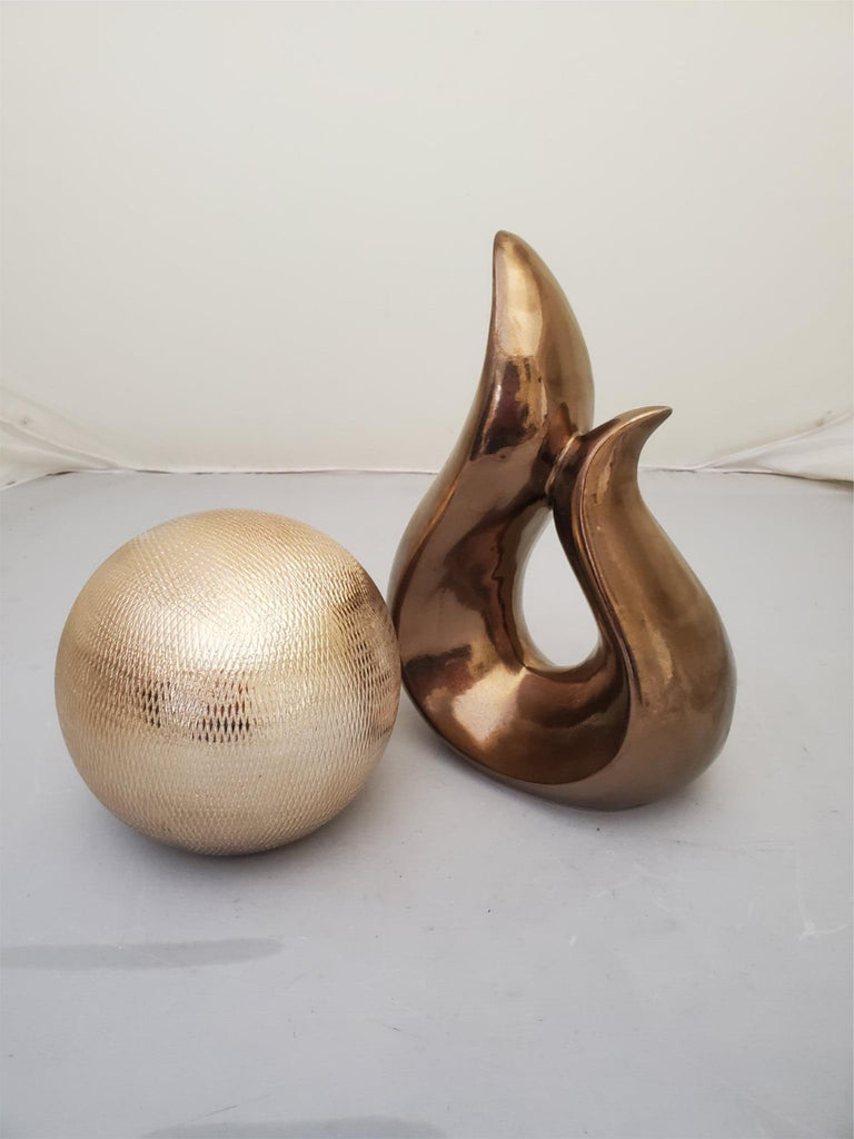 Gold Ball Orb and Abstract Decorative Centerpiece Home Decor