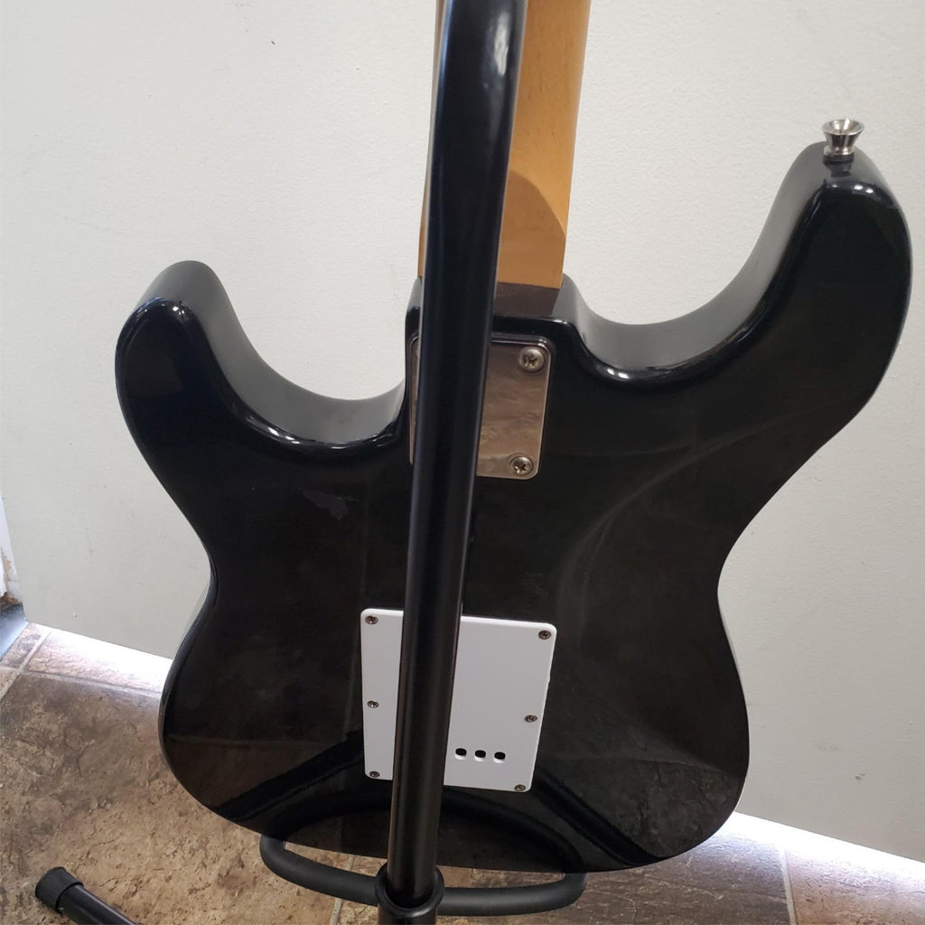 Kona Strat Style Black & White Electric Guitar