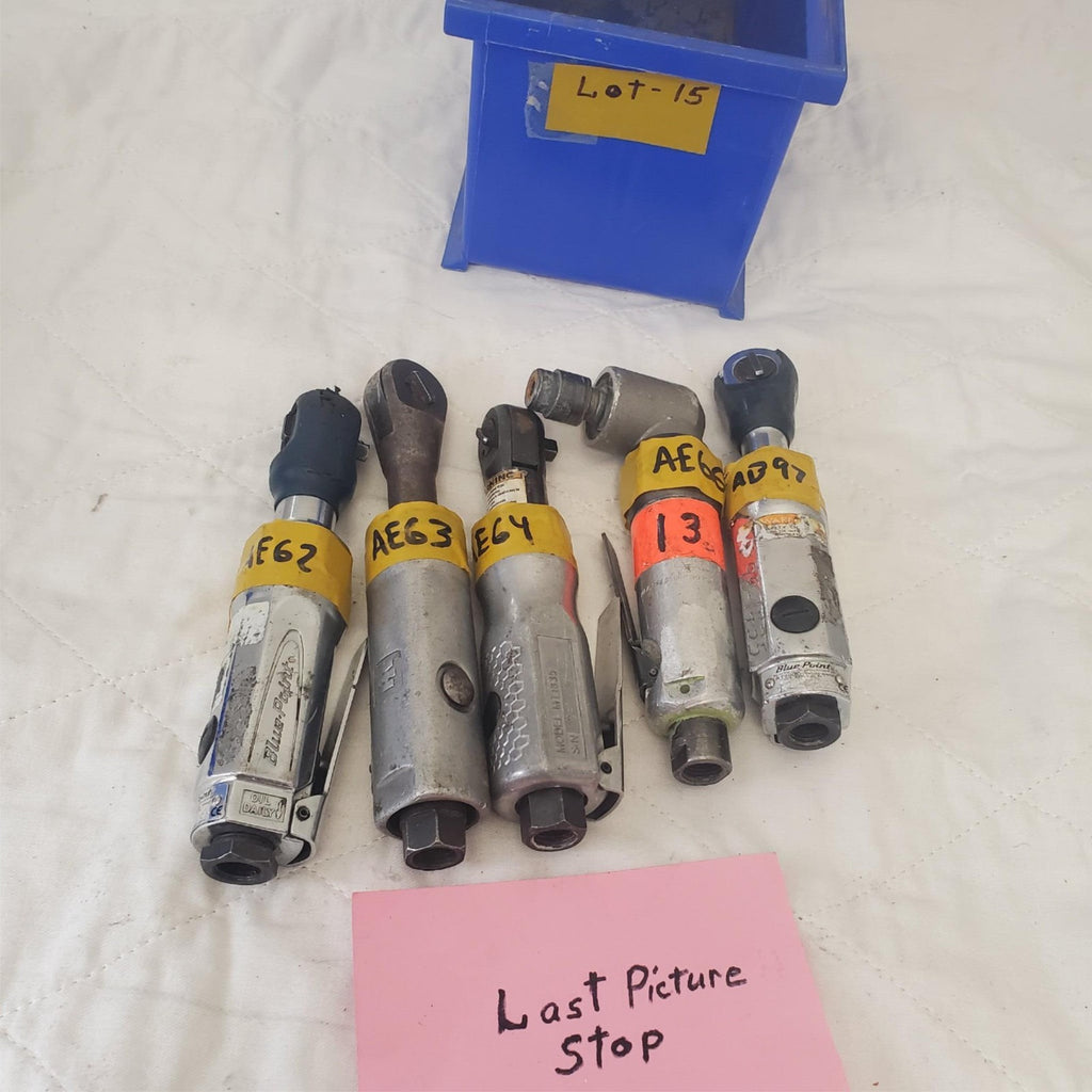 Lot of 5 Assorted Ratchet Wrench 90 Degree Angle Air Drill & Die Grinder LOT-15