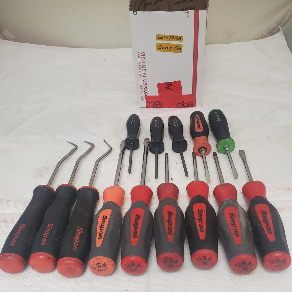 Lot 14 Snap-on Too Pre-Owned Screwdrivers & Grip Radiator Pick Set LOT- 1058