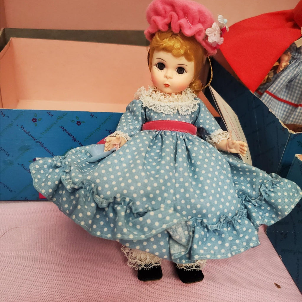 Set of 5 Madame Alexander Miniature Showcase Dolls with Box & Stand