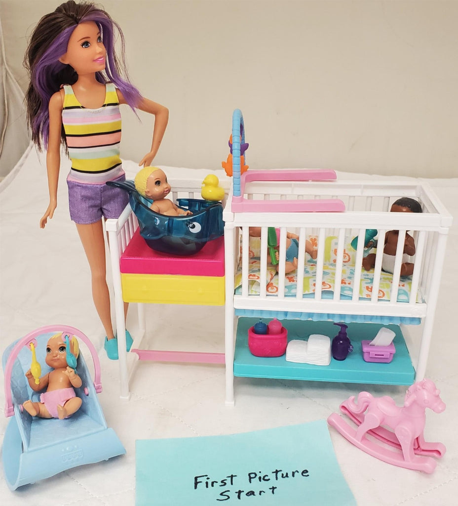 Mattel Nap 'n' Nurture Nursery Barbie Skipper Babysitters Playset