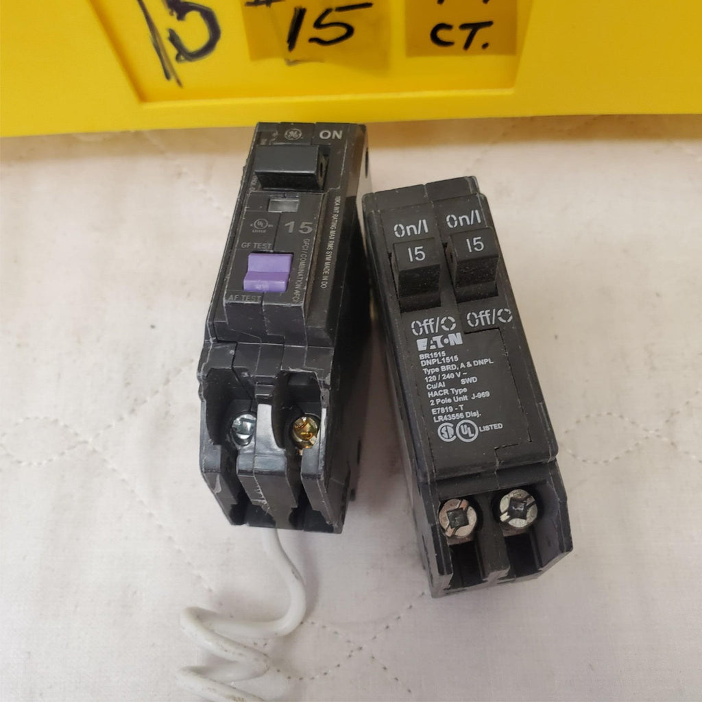 Large Lot of 47 Used Circuit Breakers Assorted #15