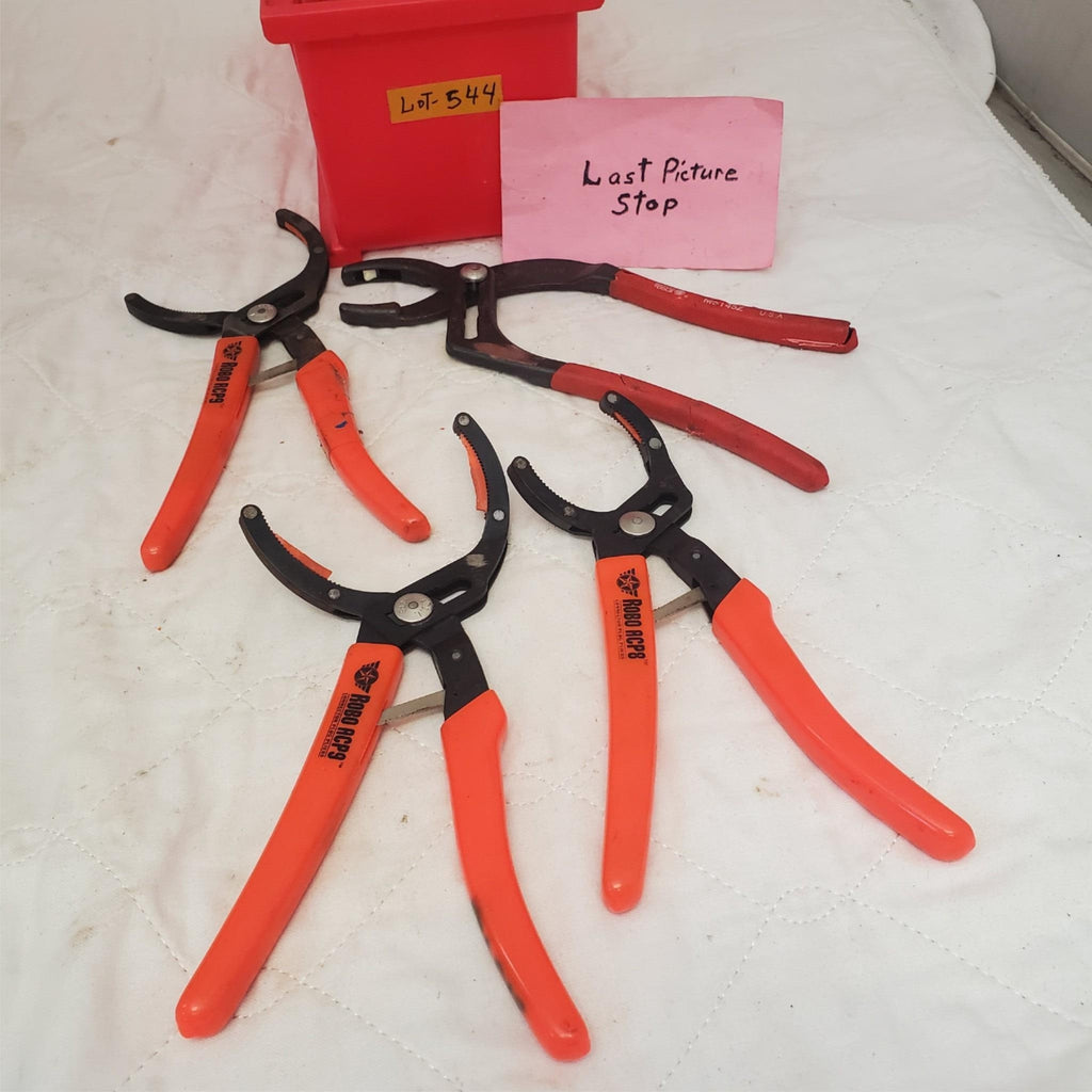 Lot of 4 Robo & Matco Tools Oil Filter Wrench Pliers Set LOT-544