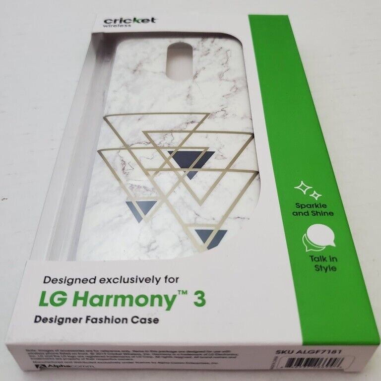 Cricket Wireless LG Harmony 3 Rugged Protective Case Designer Fashion - White