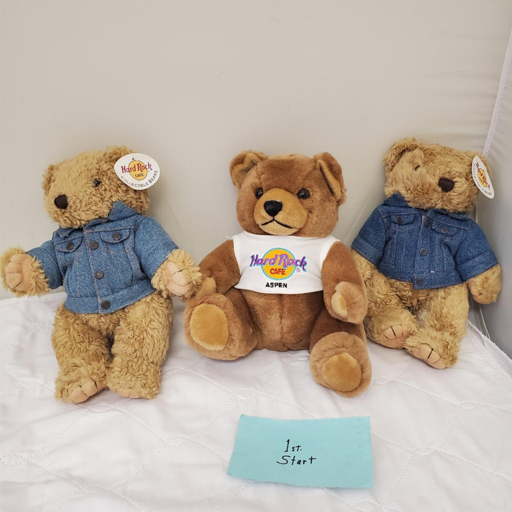 Set of 3 Hard Rock Cafe Barcelona 11" Plush Bear