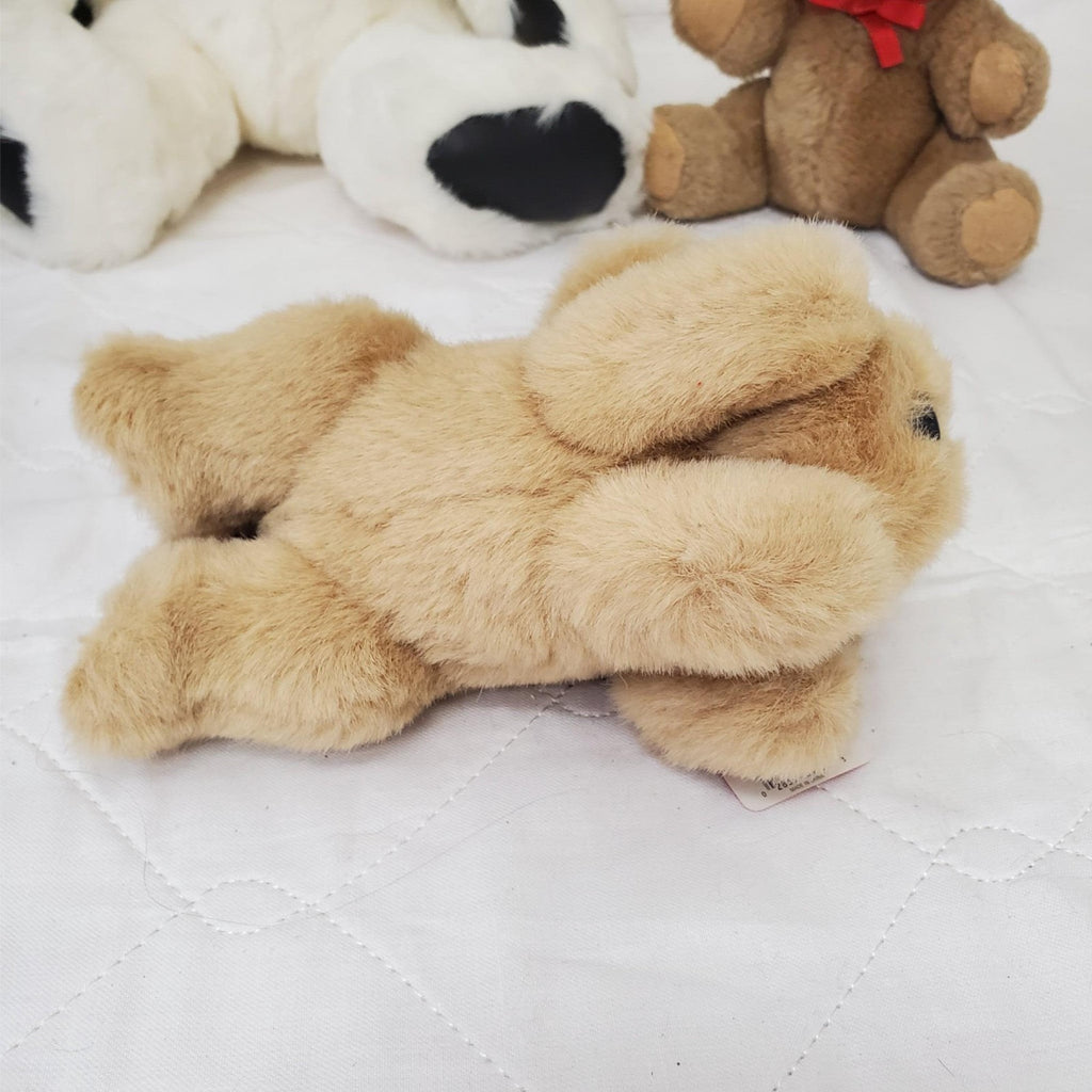 Set of 3 Vintage Plush Stuffed White Brown Bears & Dog Toys