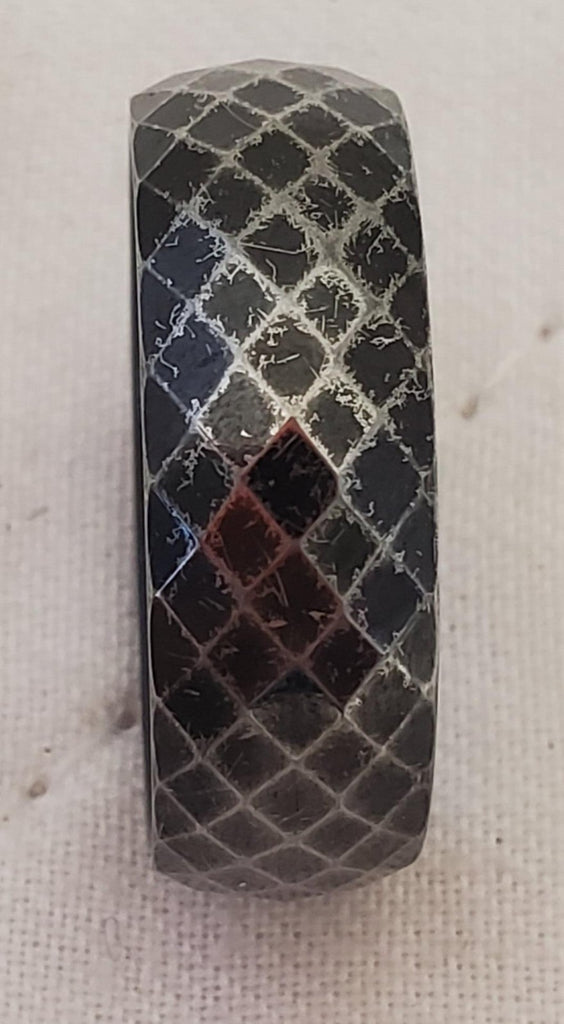 Crosshatch Pattern Tungsten Ring