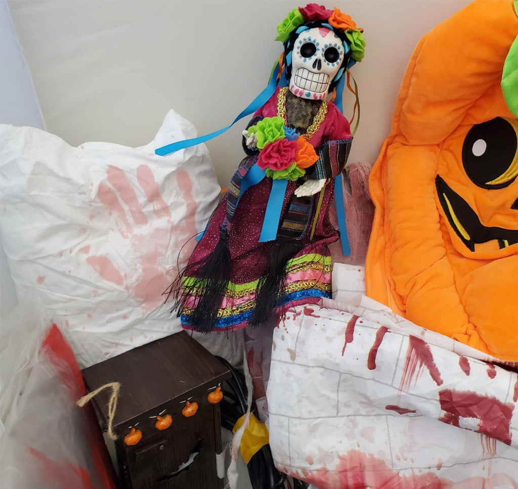 Halloween Decor Party Supplies bundle with Fog Machine Bulbs Goblets and Props