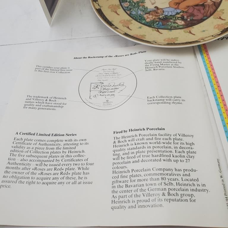 Heinrich Villeroy & Boch Once Upon a Rhyme Roses are Red Bone China Plate