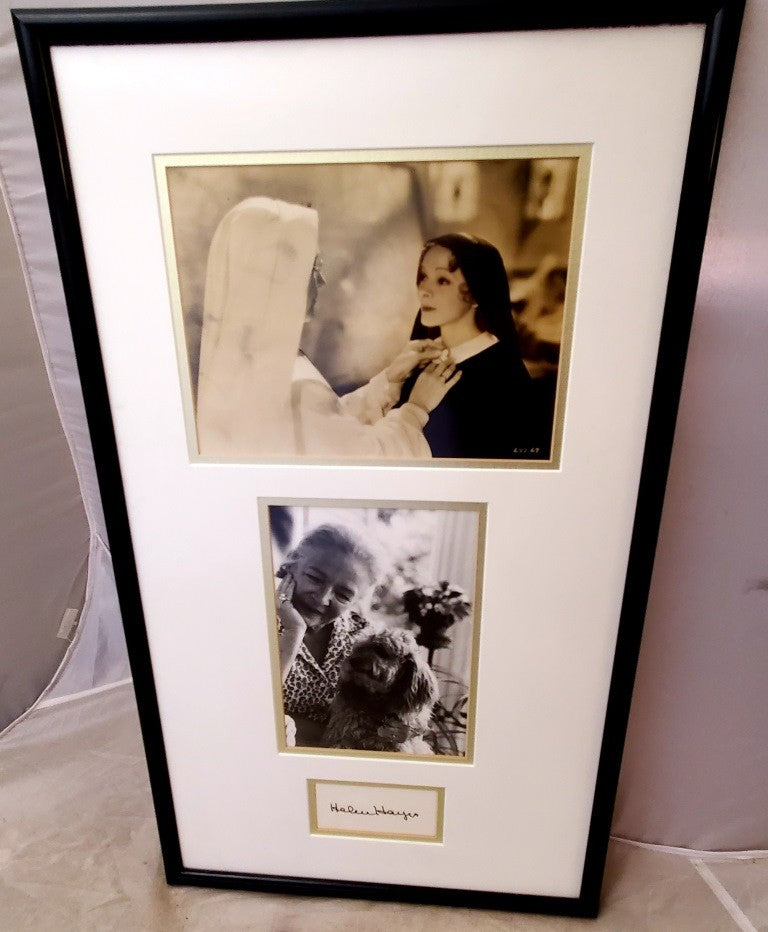 Vintage Autographed Actress Helen Hayes Large Framed Photograph Picture