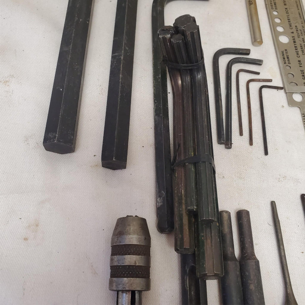 Lot of 34 Mixed Aircraft & Machinist Hex Keys, Punches, Gauges Tools LOT-272