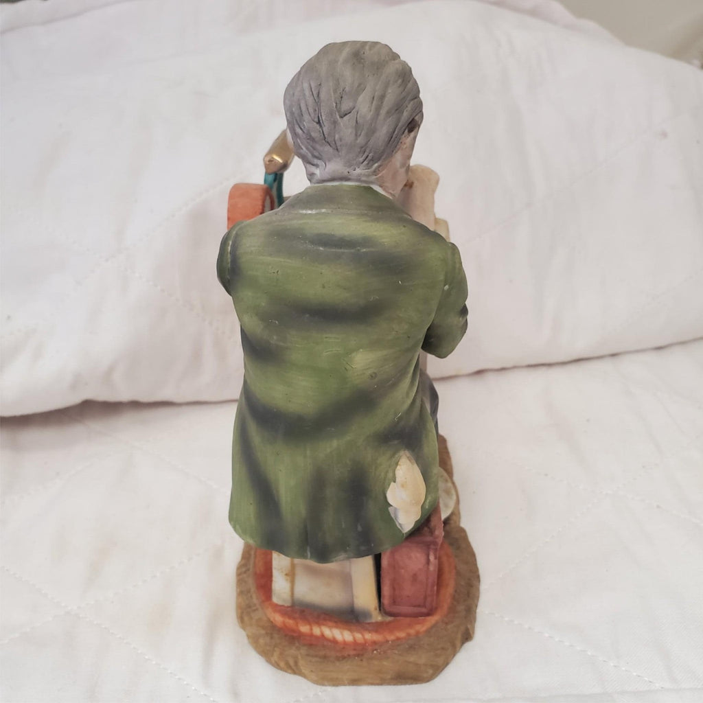 LEFTON 6647 Porcelain Bisque Watchmaker Horologist Figurine