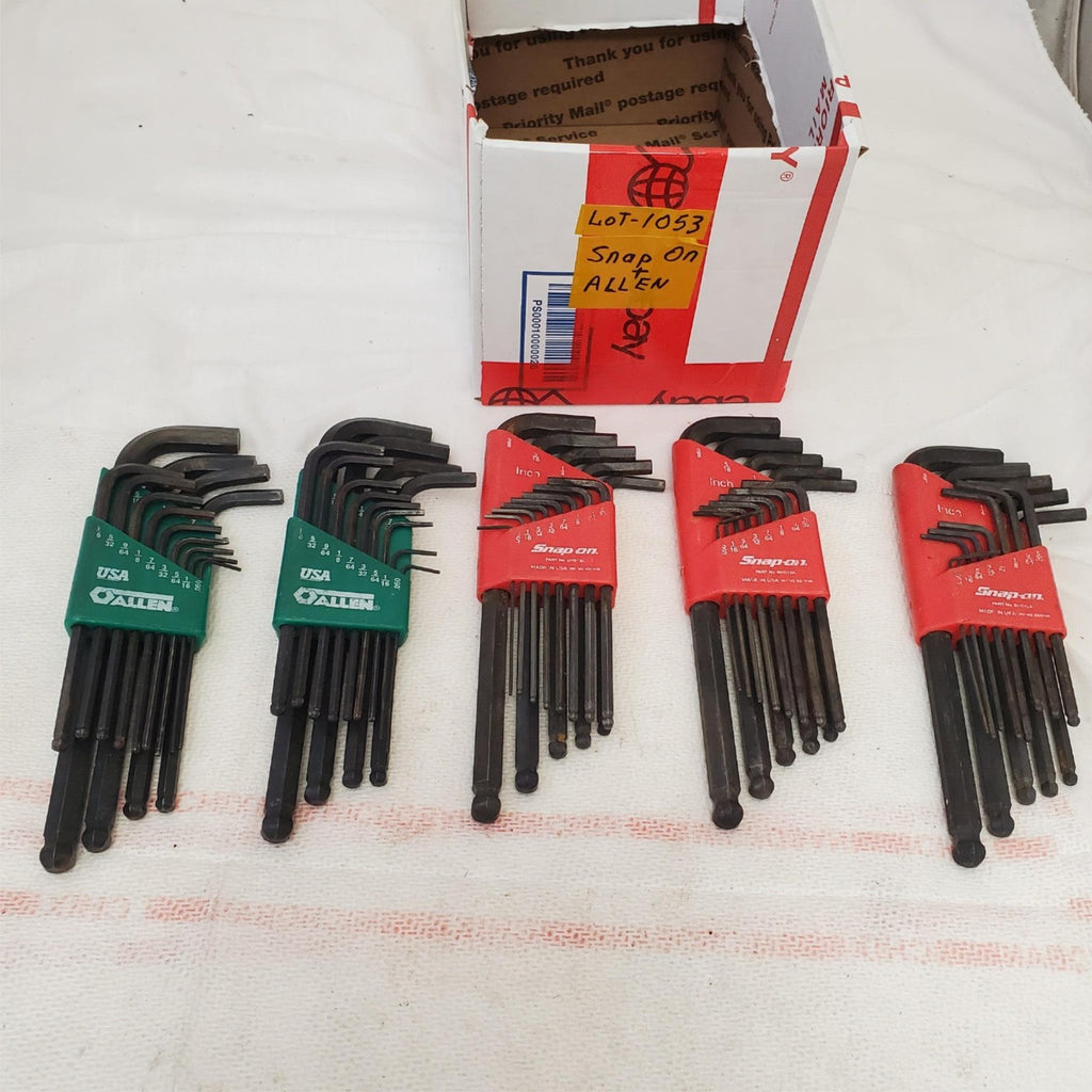 Lot of 5 Snap-on L-Shaped Hex Wrench & Allen Key Sets SAE & Metric LOT-1053