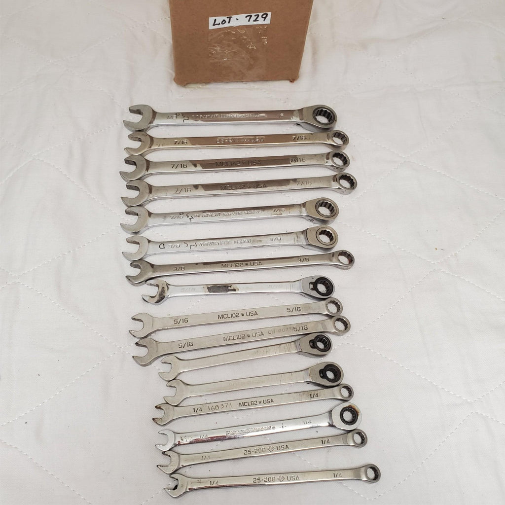 Lot of 16 Assorted Combination Wrench Set LOT-729