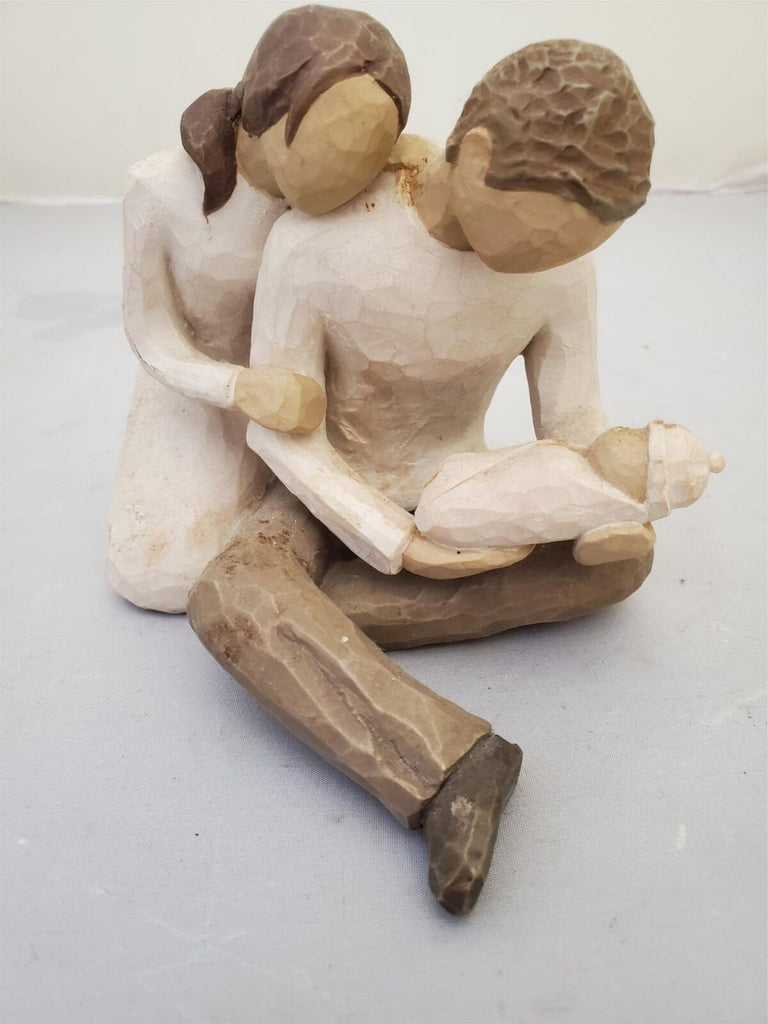 New Life Willow Tree Man Woman with Baby Figurine