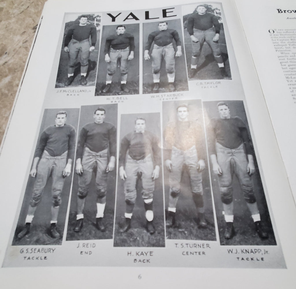 Brown vs Yale Football Game Official Program November, 11 1939