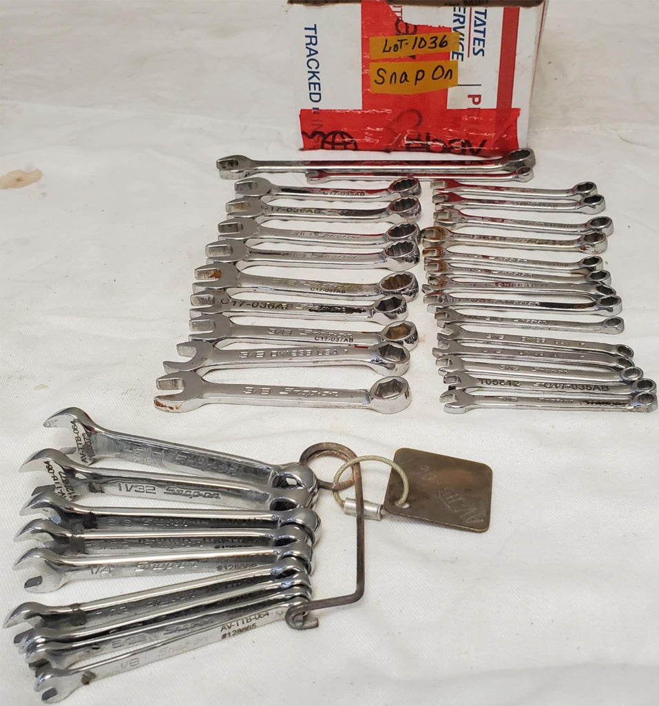 Lot of 34 Assorted Snap on Combination Wrench Set LOT-1036