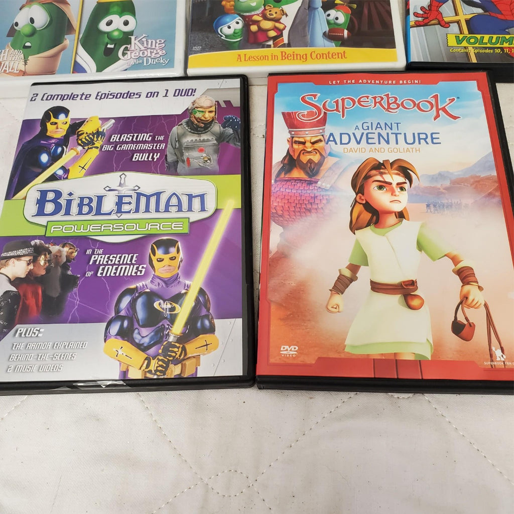 Lot of Various VeggieTales, Magic School Bus, Spiderman & other DVDs