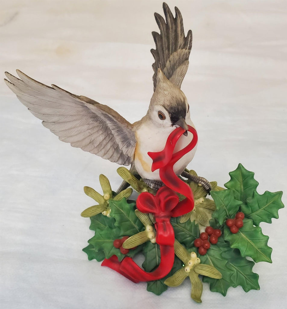 Lenox 1999 Christmas Tufted Titmouse Porcelain Bird Figurine Holiday Decor