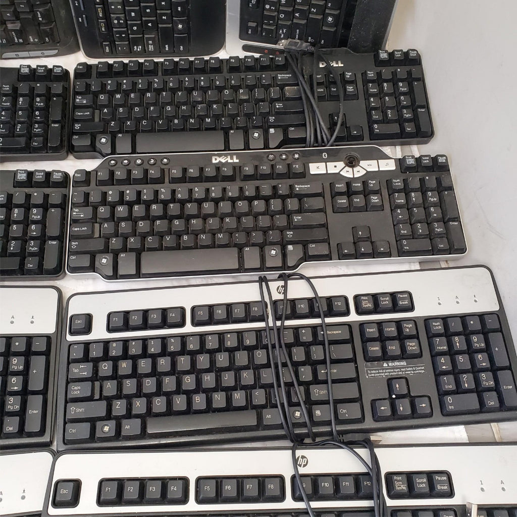 Lot of 13 Assorted Dell, HP, Logitech & other Brand Keyboards