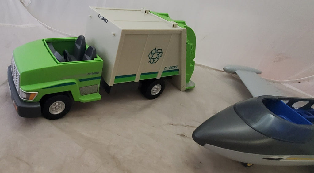 Playmobil Rescue Ambulance, City Life Airplane, Recycle Truck Toy