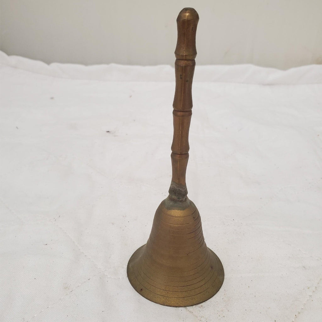 Vintage Faux Bamboo Handle Brass Bell