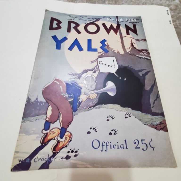 Vintage Used FOOTBALL Brown Yale GAME Official Program November 11, 1944