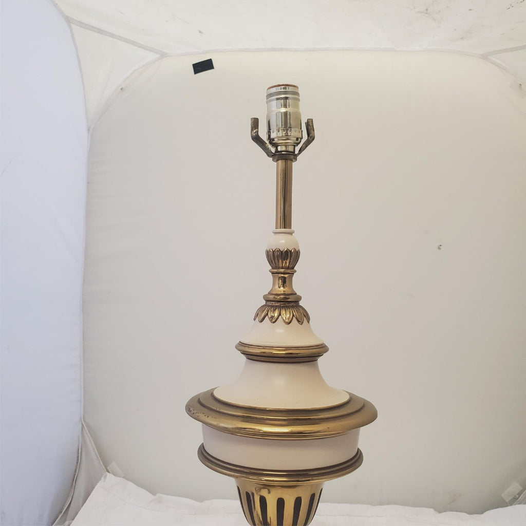 Vintage Stiffel Solid Brass Urn Trophy Ivory Enamel Lamp K